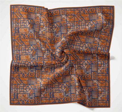 Silk Home Soft Eşarp 36670 Taba-Lacivert Karma Desen