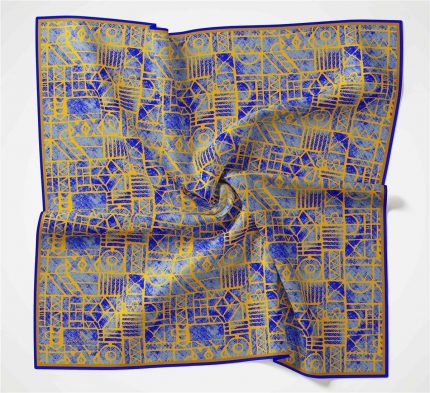 Silk Home Soft Eşarp 36676 Lacivert-Hardal Karma Desen