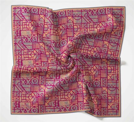 Silk Home Soft Eşarp 36678 Gri-Fuşya Karma Desen