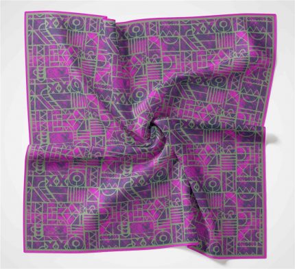 Silk Home Soft Eşarp 36680 Lila-Yeşil Karma Desen