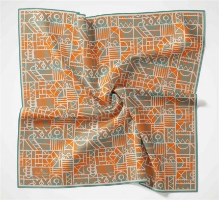 Silk Home Soft Eşarp 36688 Turuncu-Taş Rengi Karma Desen