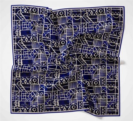 Silk Home Soft Eşarp 36690 Lacivert-Siyah Karma Desen
