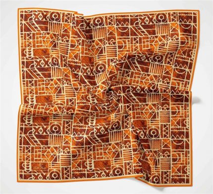 Silk Home Soft Eşarp 36698 Turuncu Krem Karma Desen