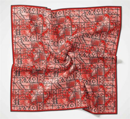 Silk Home Soft Eşarp 36702 Kırmızı Siyah Karma Desen