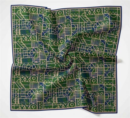 Silk Home Soft Eşarp 36704 Lacivert Yeşil Karma Desen