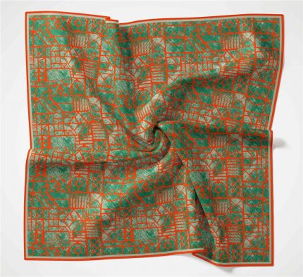 Silk Home Soft Eşarp 36708 Kırmızı Yeşil Karma Desen