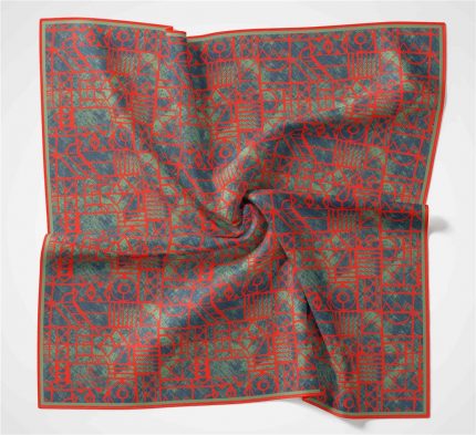 Silk Home Soft Eşarp 36710 Kırmızı Mavi Karma Desen