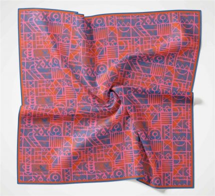 Silk Home Soft Eşarp 36712 Pembe Turuncu Karma Desen