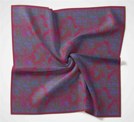 Silk Home Soft Eşarp 36719 Pembe Mavi Karma Desen