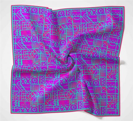 Silk Home Soft Eşarp 36723 Mor Pembe Karma Desen