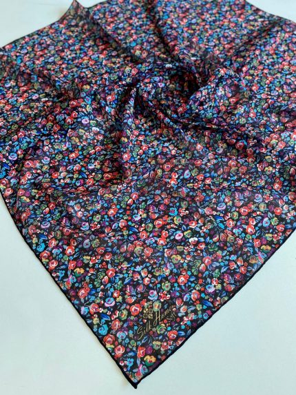 Silk Home Soft Eşarp 36994 Siyah Çiçek Desen