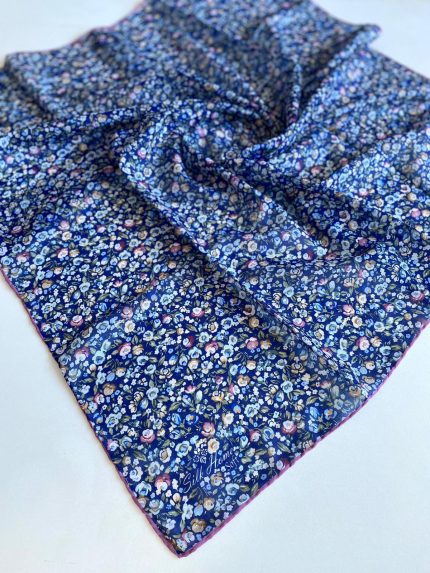 Silk Home Soft Eşarp 36999 Lacivert Çiçek Desen
