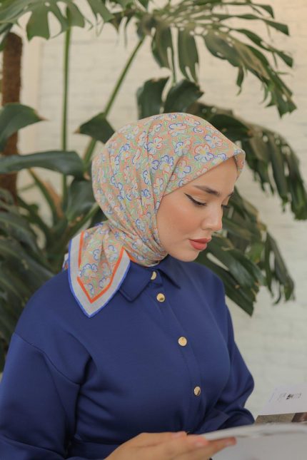 Silk Home Soft Eşarp 37020 Turuncu Çiçek Desen
