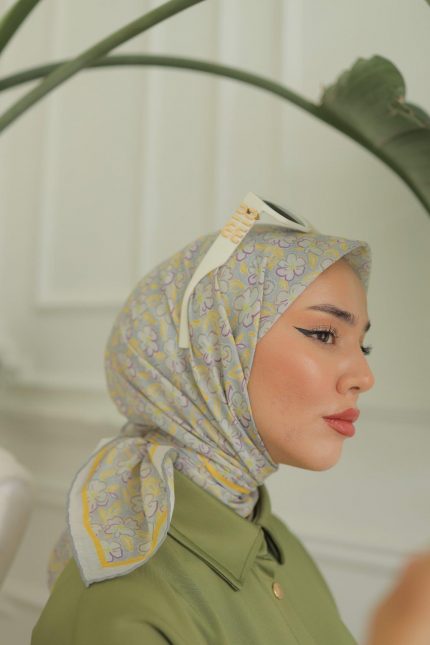 Silk Home Soft Eşarp 37030 Gri Çiçek Desen