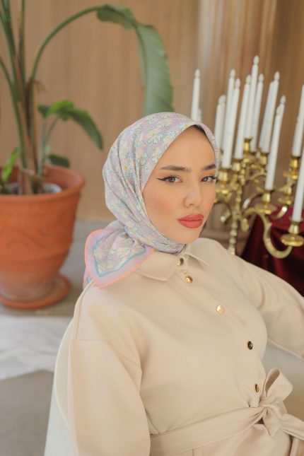 Silk Home Soft Eşarp 37038 Lila Çiçek Desen