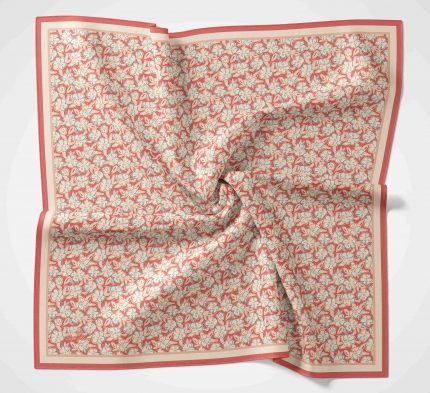 Silk Home Soft Eşarp 37049 Mercan Çiçek Desen