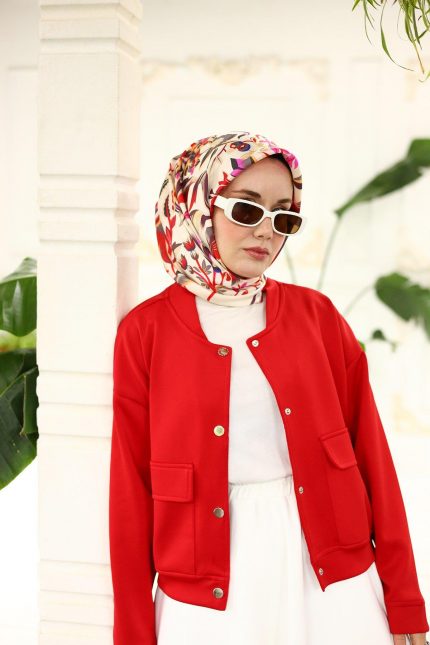 Silk Home Tivil İpek Eşarp 11430-13 Mürdüm Karışık Desen