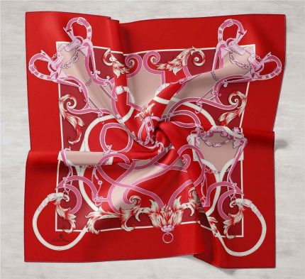 Silk Home Tivil İpek Eşarp 11436-38 Kırmızı Karışık Desen
