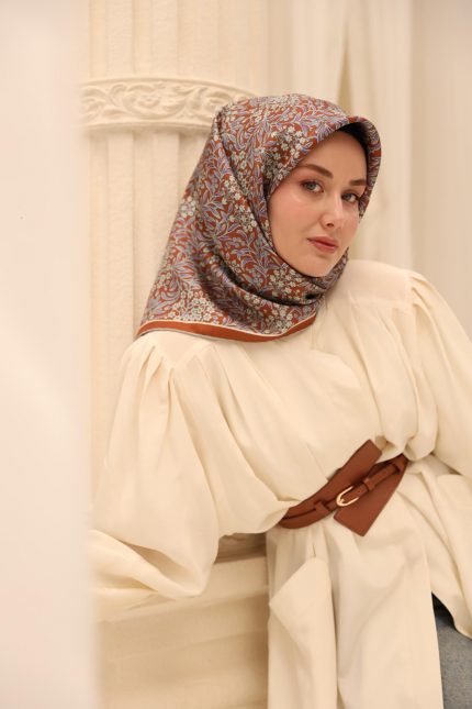 Silk Home Tivil İpek Eşarp 11464-48 Taba Karışık Desen
