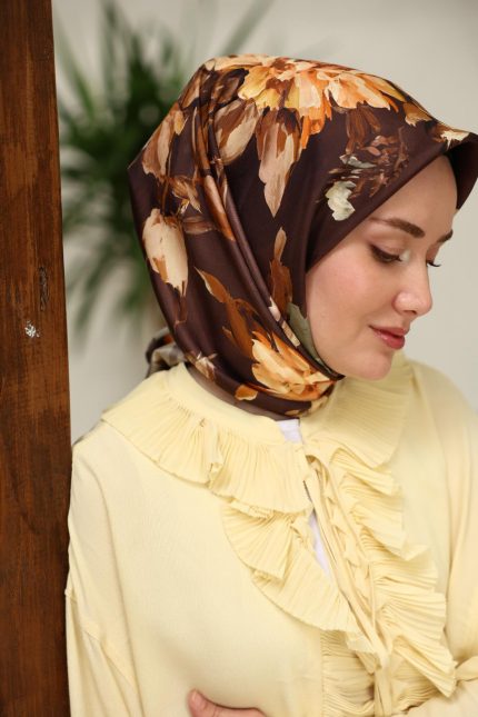 Silk Home Tivil İpek Eşarp 11467-22 Bordo Karışık Desen
