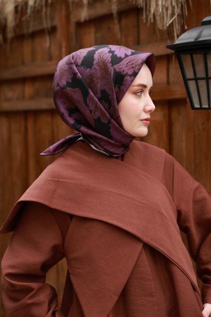 Silk Home Tivil İpek Eşarp 11468-07 Siyah Karışık Desen