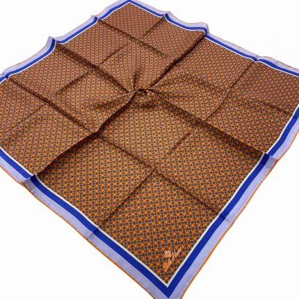 Silk Home Turuncu Geometrik Desenli Tivil İpek Eşarp 11414-98