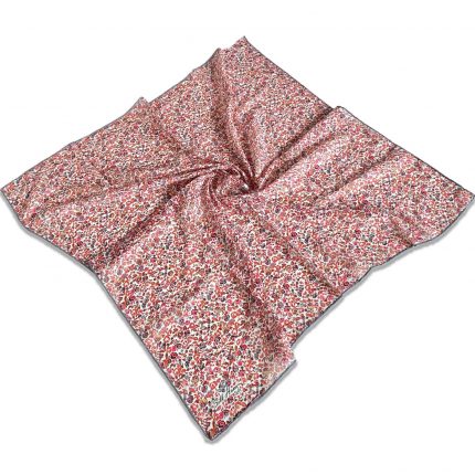 Silk Home Turuncu Gri Çiçek Desenli Soft Eşarp 33393