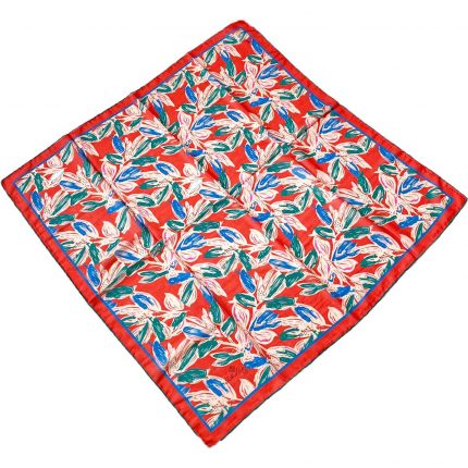 Silk Home Turuncu Mavi-Yeşil Çiçek Desen Soft Eşarp 73055-49