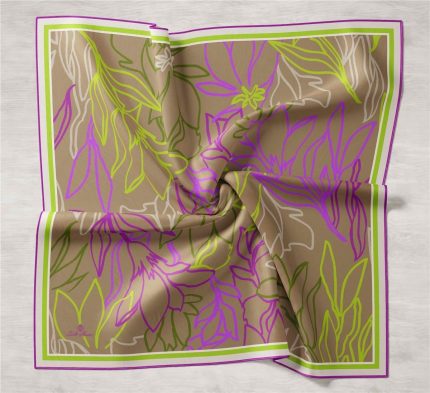 Silk Home Vizon Yeşil Karma Desen Tivil İpek Eşarp 11429-28