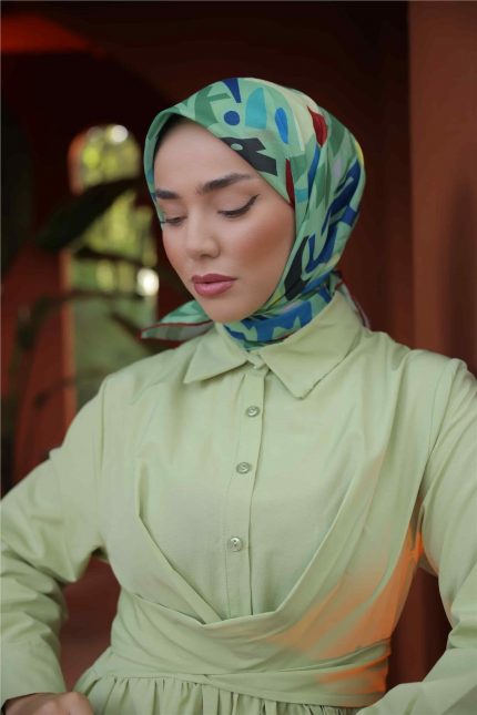 Silk Home Yeşil Karışık Desen Soft Eşarp 35475