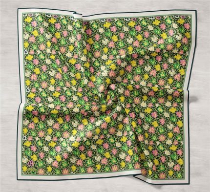 Silk Home Yeşil Karma Desen Tivil İpek Eşarp 11428-13