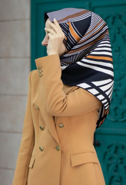 Vissona Tivil İpek Eşarp 51837-3-0001-0044 Siyah  Karışık Desen