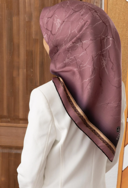 Vissona Tivil İpek Eşarp 60307-0020 Pembe Karışık Desen