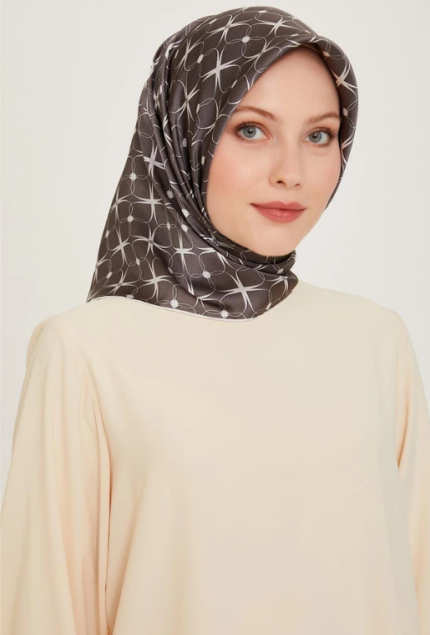 Armine Tivil İpek Eşarp 9207-85 Füme Karışık Desen