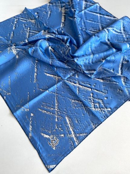 Levidor Tivil Saf İpek Eşarp 49360 Mavi Karışık Desen