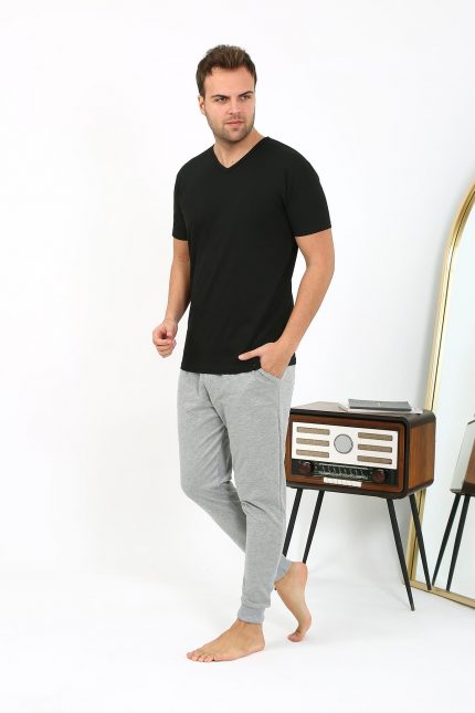 Modelisse - Erkek Pamuk Tek Alt Pijama Gri 27551