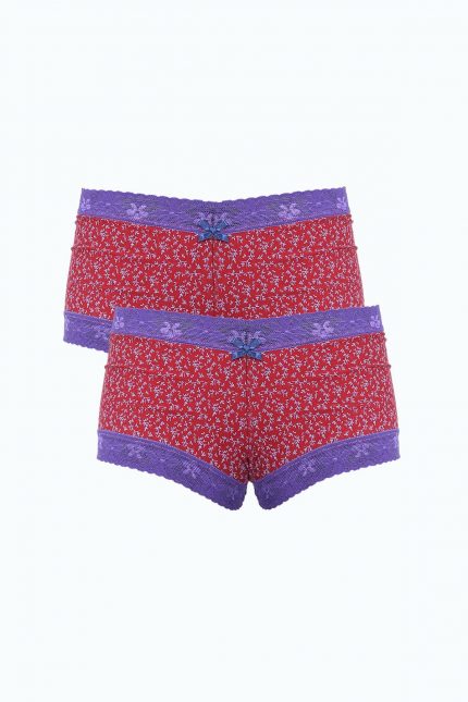 Modelisse - Kadın Pamuklu 2li Boxer Bordo 40280