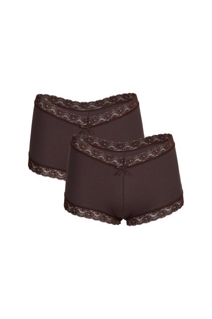 Modelisse - Kadın Pamuklu 2li Boxer Kahve 40265