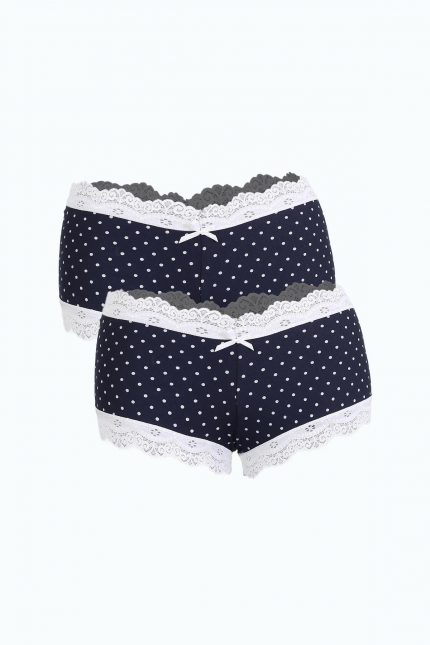 Modelisse - Kadın Pamuklu 2li Boxer Lacivert 40279