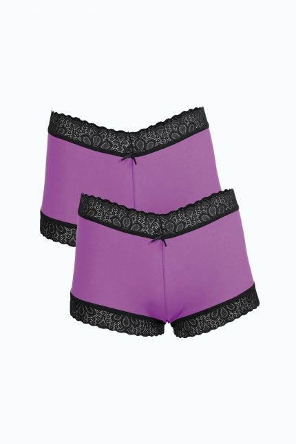 Modelisse - Kadın Pamuklu 2li Boxer Mor 40277