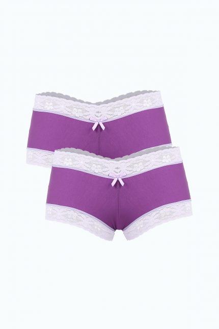 Modelisse - Kadın Pamuklu 2li Boxer Mor 40278