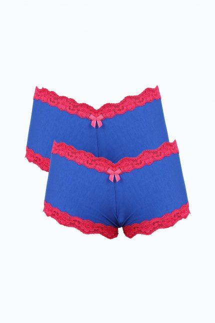 Modelisse - Kadın Pamuklu 2li Boxer Saks 40277