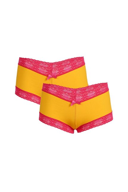 Modelisse - Kadın Pamuklu 2li Boxer Sarı 40265