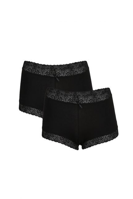 Modelisse - Kadın Pamuklu 2li Boxer Siyah 40265