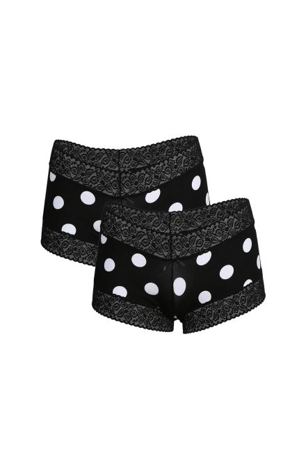 Modelisse - Kadın Pamuklu 2li Boxer Siyah 40269