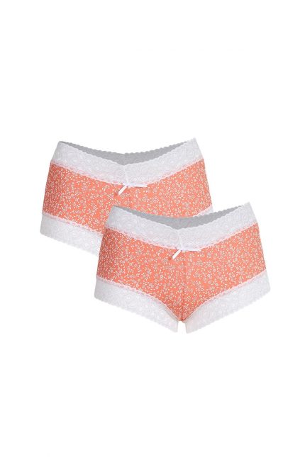 Modelisse - Kadın Pamuklu 2li Boxer Somon 40266