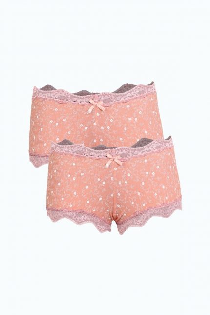 Modelisse - Kadın Pamuklu 2li Boxer Somon 40280