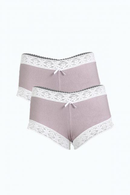 Modelisse - Kadın Pamuklu 2li Boxer Sütlü Kahve 40278