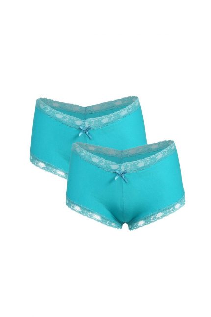 Modelisse - Kadın Pamuklu 2li Boxer Turkuaz 40265