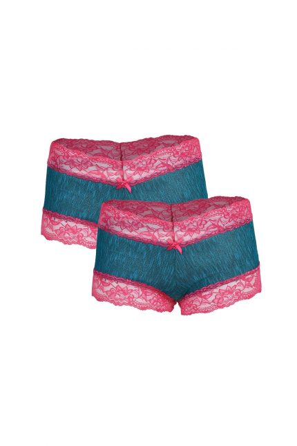 Modelisse - Kadın Pamuklu 2li Boxer Turkuaz 40268
